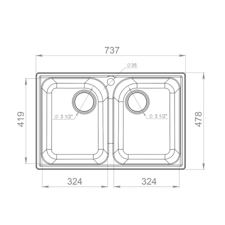 Мойка QUARZ 15, черный