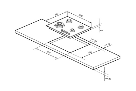 Газовая варочная панель MILLEN MGHG 602 WH