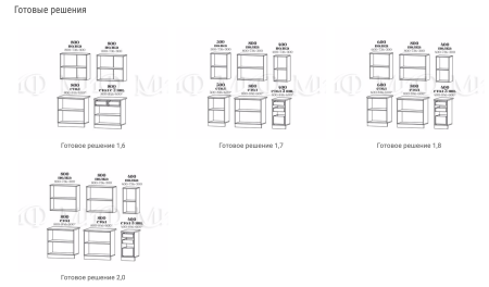 Кухонный Гарнитур Элит 2/900 МДФ 1600/1700/1800/2000 мм/Разные Цвета