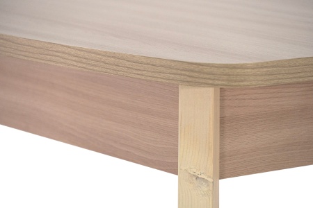 Стол раздвижной с овальной крышкой выбеленная береза / шимо светлый