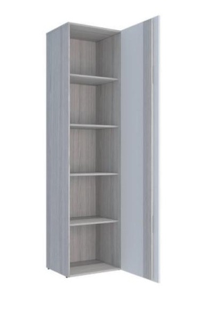 Пенал Палермо-3 МДФ Ясень Шимо Светлый/ фасад Белый Глянец (Ш-536 мм х Г-381 мм x В-2078 мм)