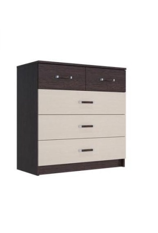 Комод Вега К-04 Венге/Дуб Молочный (Ш-866 × В-878 × Г-417 мм)