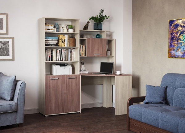 Компьютерный Стол Стайл №8 (Ш-890 +1608 x Г-388 x В-1852 мм)/Разные Цвета