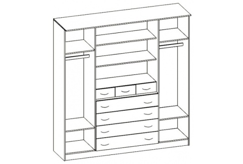 Шкаф 4-х Створчатый Каролина-7 МДФ (2,0х2,12х0,55)/Разные Цвета 